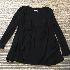 Black flowy cardigan. Size- L in girls